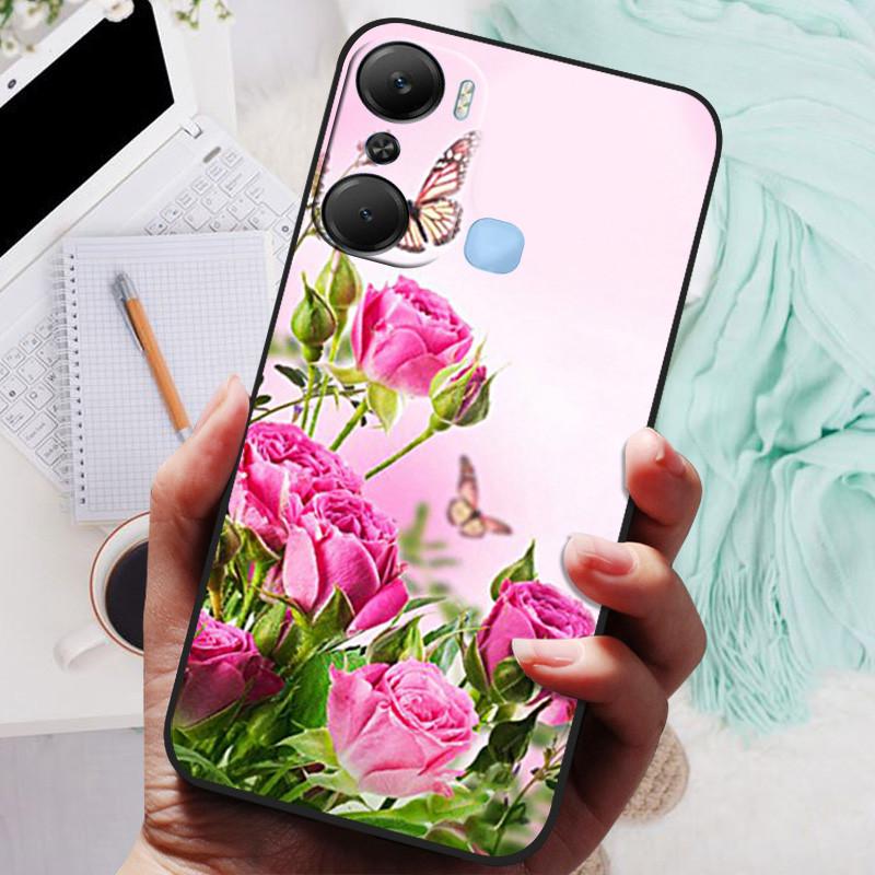 For Infinix Hot 12 Pro Case Black Cover Lion Wolf Silicone Soft Back Cases For Infinix Hot 12i Hot12 Pro / Hot 20 5G Case Shell