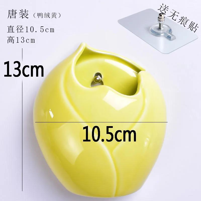 Ceramics Wall Hanging Vase Water Drops Wall Vase Ornaments No-punching Hydroponics Flower Insert Room Background Interior Decor
