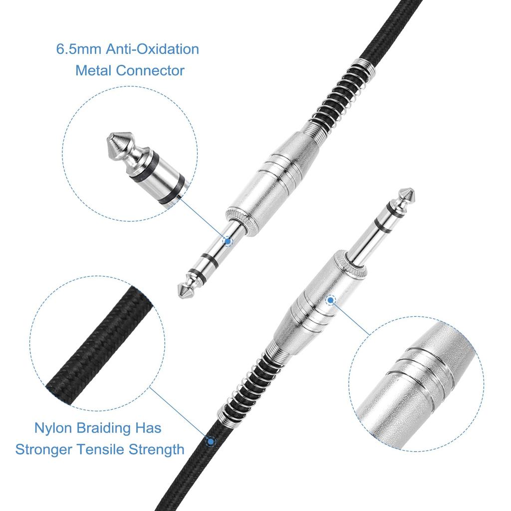 uxcell Guitar Instrument Cable, 25 Feet 14" to 14" Straight Electric Guitar Jack Cable Wire for Guitar and Bass, Black