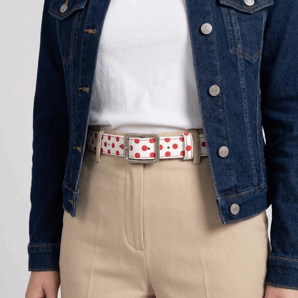 Pin Buckle Women's Belt Y2K Leather Waist Belt Fashion Polk Dot Belt Streetwear