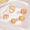 Simple multi-layer winding ring set, European and American cold style metal smooth surface retro knuckle plain ring jewelry
