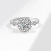 1 Carat Moissanite Flower Stamen Open Ring For Women Fashion Jewelry Elegant Design
