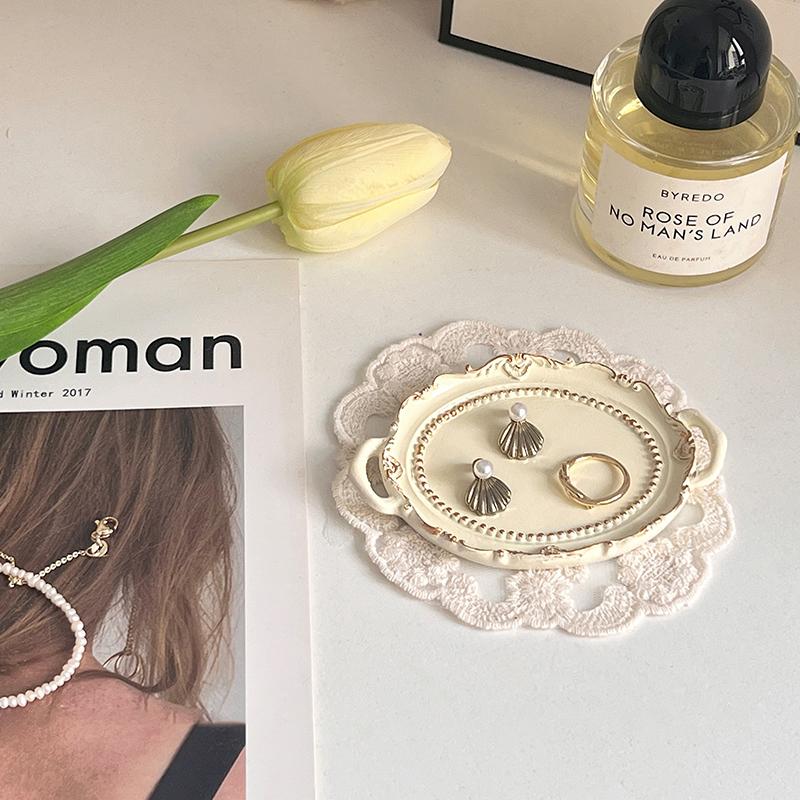 Creative Resin Candle Holders Jewelry Display Plate Earrings Necklaces Storage Dish Teaware Tray Vanity Desktop Decoration Dish