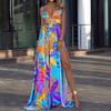 Spring Fashion Bohemian Strapless Maxi Dress with Four Way Stretch