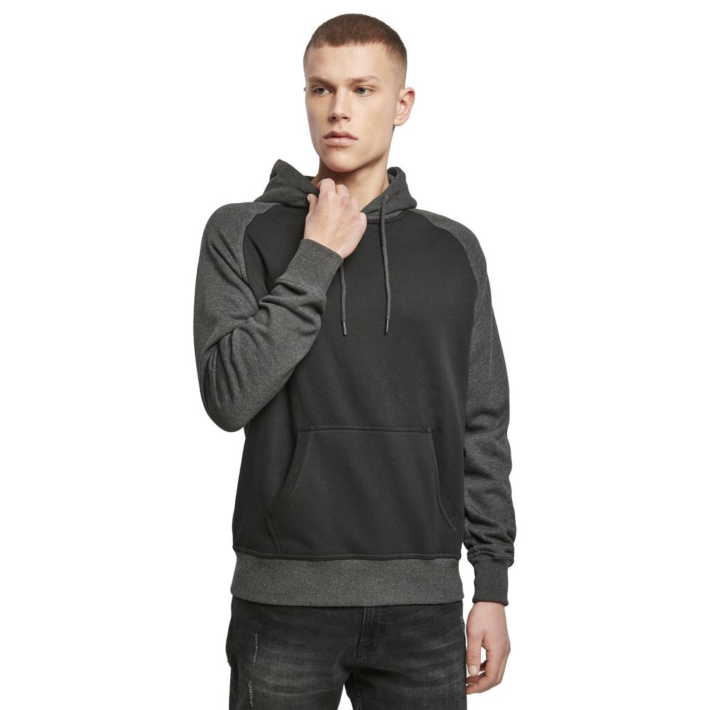 Build Your Brand Mens Raglan Hoodie