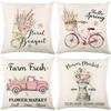 45*45Cm Zonnebloem Kussensloop Printserie Taillekussensloop Kussenhoes Wasbaar Bankbenodigdheden Kussenhoes Home Decor