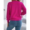 Autumn/Winter Casual Colour-Blocked Cable-Knit Bell-Sleeve Women's Pullover