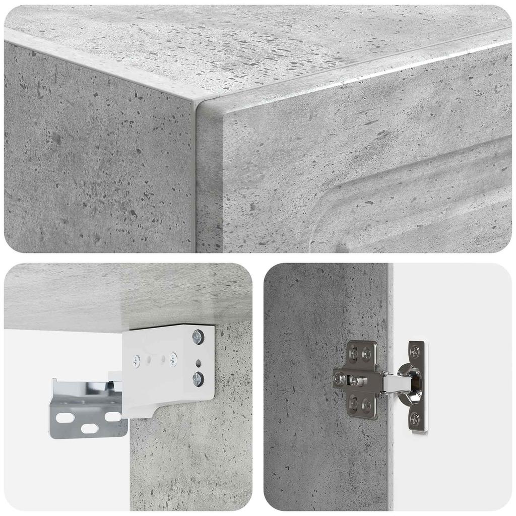 Cabinet Set 2 pcs Concrete Grey Particleboard