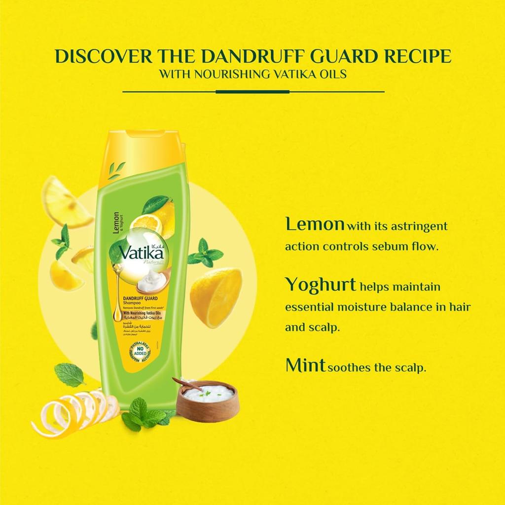 Dandruff Guard Shampoo - Enriched With Lemon & Yoghurt - Removes & Prevents Dandruff - 200 ml