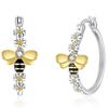 Cute Fresh Bee Motif Two-Tone Hoop Earrings
