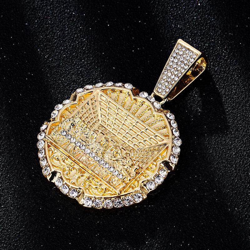 Men’s Hip Hop Necklace - Diamond-Inlaid Last Supper Pendant