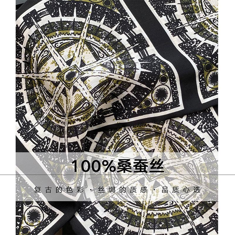 Compass Long Silk Scarf Silk Plain Crepe Satin Double-Layer Scarf Thin And Narrow Versatile Streamer Headband Women