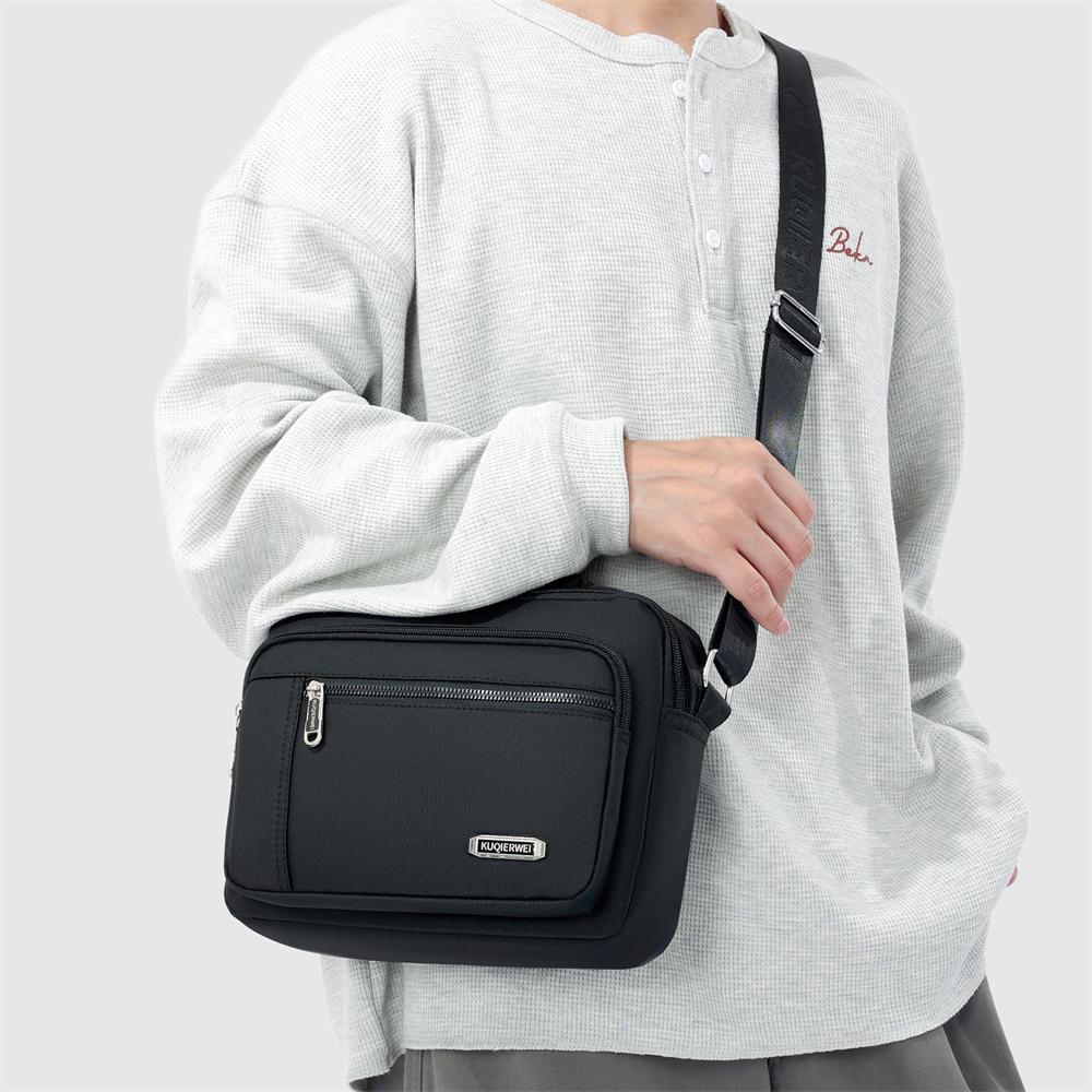 Men Business Messenger Bag Waterproof Oxford Crossbody Shoulder Bag Multi Pocket Travel Pack