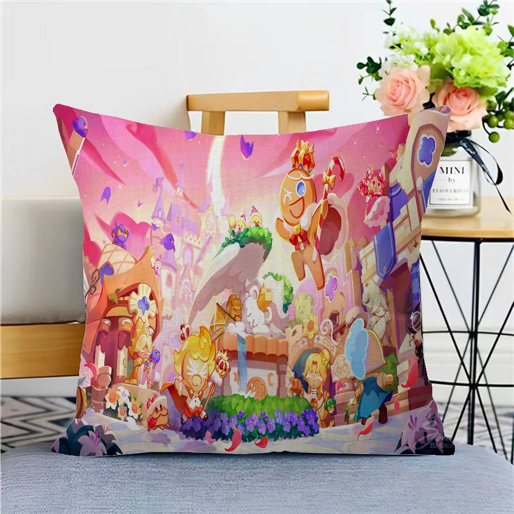 Cute C-Cookie Run Kingdom-S Anime Pillow Cushion Cover Pillowcase Living Room Sofa Home Decor Customized