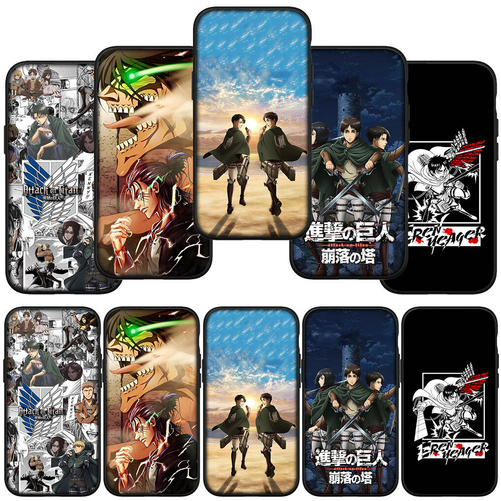 For Samsung Galaxy S25 S24 S23 iPhone 17 16 15 Xiaomi Redmi Note 14 13 12 Plus Pro Max Case Anime Attack On Titan Eren Jaeger Levi OPPO Huawei Cover