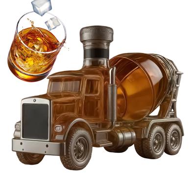 Καράφα Ουίσκι 300ml Σχέδιο Φορτηγού Αναμικτήρα Τσιμέντου Γυάλινη Φιάλη Καράφα Ουίσκι για Μπράντι Μπουρμπόν Ποτά Συγκέντρωση Οικογένειας