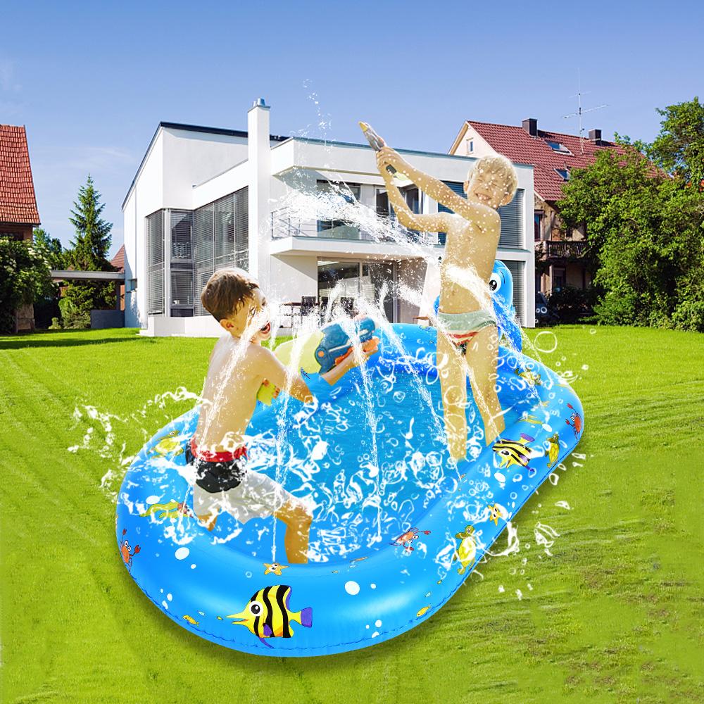 Guard for Kids, Large Inflatable Pool, Cute Shape, Thick Pool Water Mat, Outdoor Water Play Sprinkler Pad