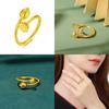 Unique Brass Gold Plated Two Worlds Joy Ring For Women With Lotus Motif