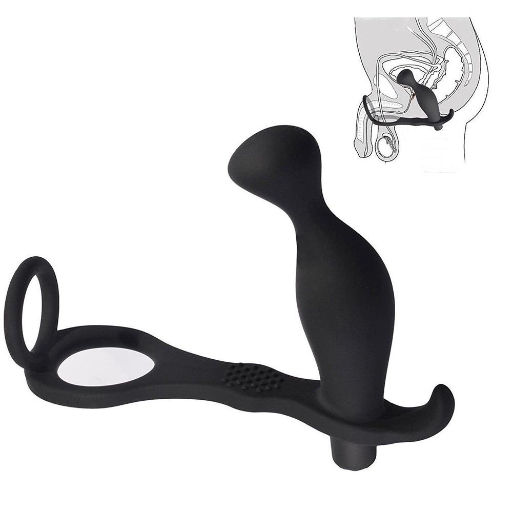 Male Waterproof Prostate Massager Anal Butt Plug P-Spot Men Cock Ring Sex Toy