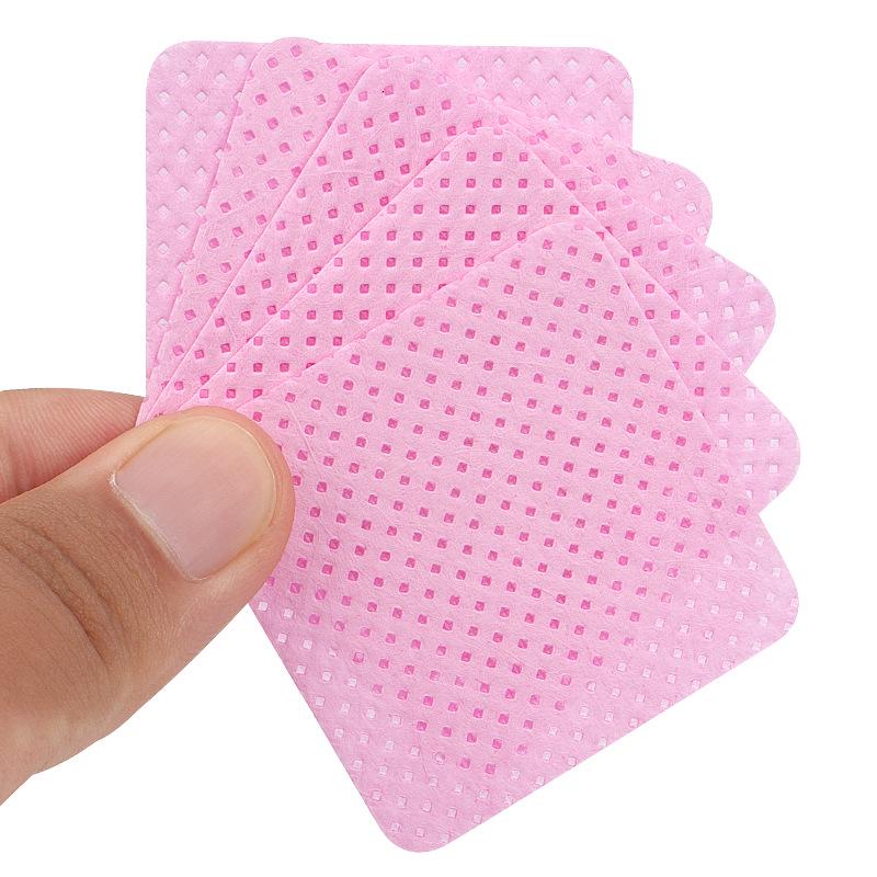 Disposable Pink Glue Remover Wipes - Non-Woven Cotton Pads, 200 Pack