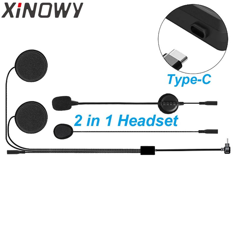 Only for XINOWY V6 PLUS Headset + Mounting Clip Base 2 In 1 Earphone for Motorcycle Helmet Bluetooth Intercom