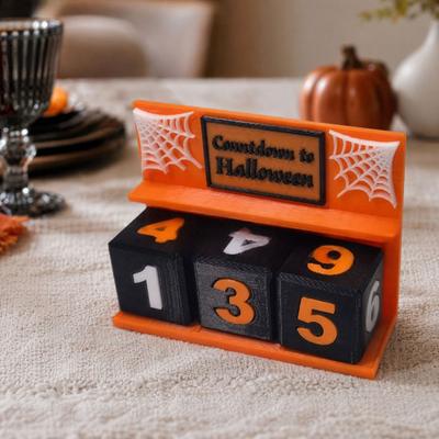 Halloween Countdown Calendar Block 3D Printed Advent Calendar Spooky Daily Count Down To Halloween Table Decor for