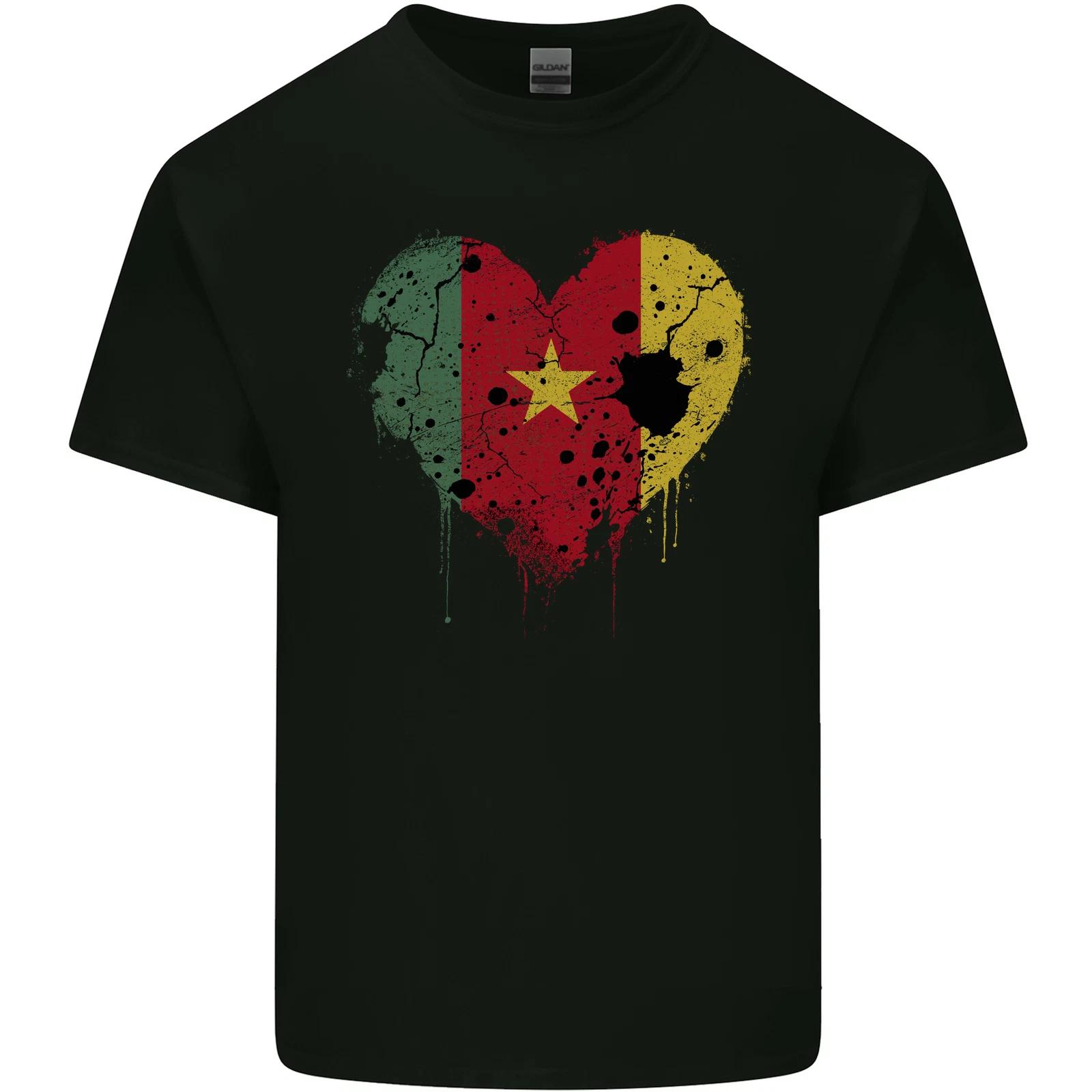 Love Cameroon Flag Cameroonian Day Football Kids T-Shirt Childrens L