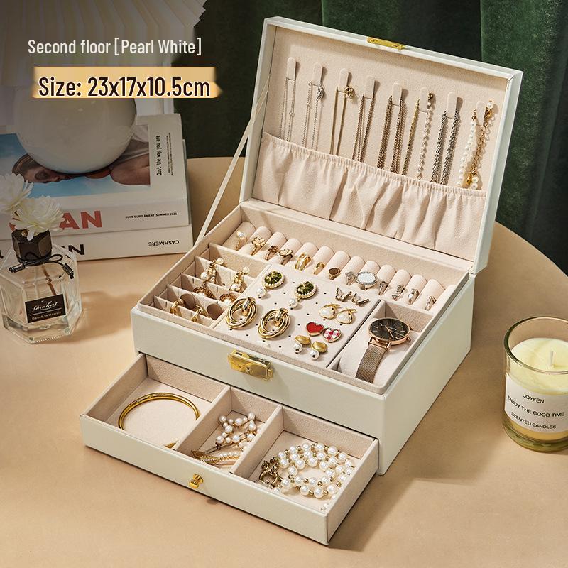 Three-Layer Acrylic Jewelry Box with Anti-Oxidation and Large Capacity Storage for Rings