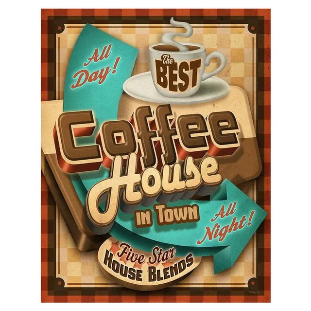 Vintage Drink Coffee Metal Tin Sign  Wall Decoration Plaque for Man Cave Home Cafe Garden Club Bar  Retro Iron Art Poster