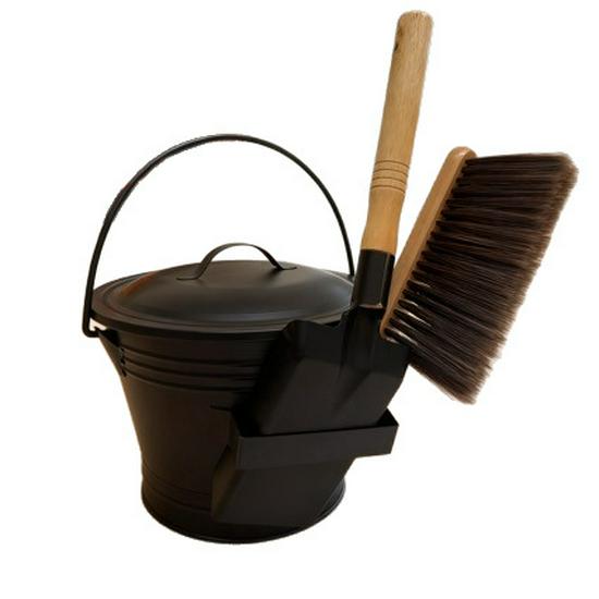 In Stock: New 3-Piece Fireplace Cleaning Set with Enhanced Thick Handle - Ash Shovel, Brush & Shovel - Customizable Label