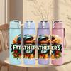 1PC Vintage Fathers Day Badge 750ml Color Plastic Sports Water Bottle Leakproof Flip Straw Lid Suitable for Sports Office Home Use