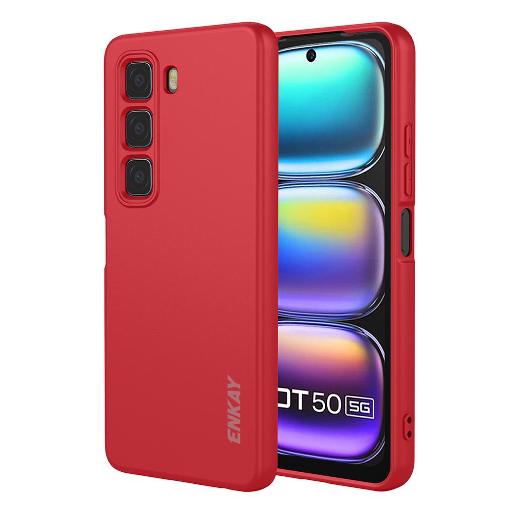 For Infinix Hot 50 5G Silicone Case Straight Edge Cell Phone Back Cover