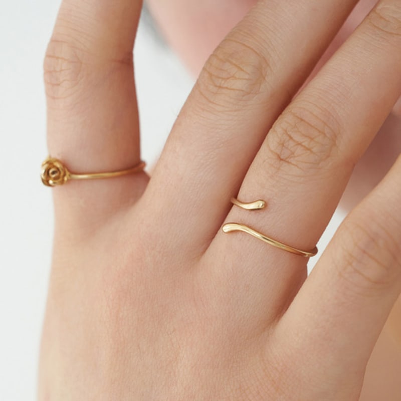 geegee [silver925] rose petal ring (2color)