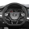 Suitable for Skoda Suede Matte Carbon Fiber Texture Steering Wheel Cover Suitable for Octavia 2 3 A7 1 Superb Roomster A5 