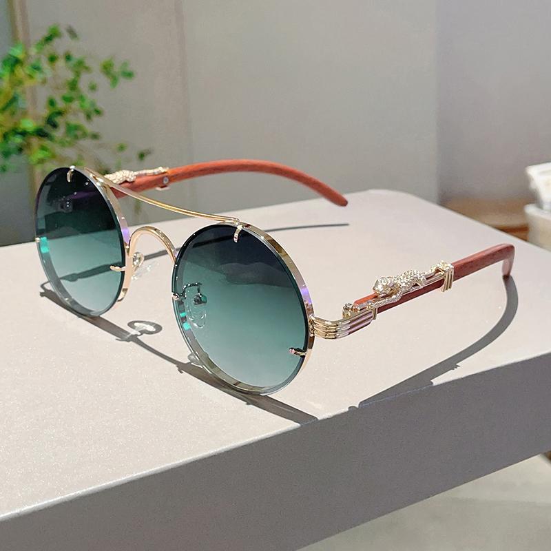 Vintage Round Sunglasses New in Fashion Oversized Gradient Multi-color Shades Trendy Luxury Brand Design Sun Glasses
