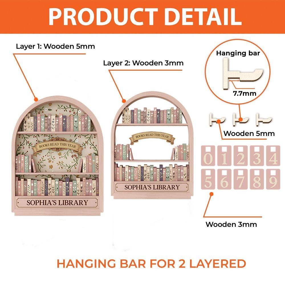 New Wooden Books Read Tracker Book Lovers Gift Reading Tracker Signage Books Read This Year Reading Counter Home Library Decor