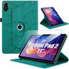 Case + Tempered Glass for Xiaomi Redmi Pad 2 11 Inch 2025, Anti-Scratch Protection PU Leather Green