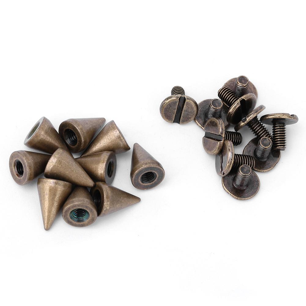 50pcs 7*10mm Spikes Punk Rivets Leathercraft Studs Clothing Decoration (Bronze)