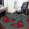 1pc Butterfly Pattern Chair Carpet for Office, Indoor Non Slip Washable Polyester Fiber Carpet,