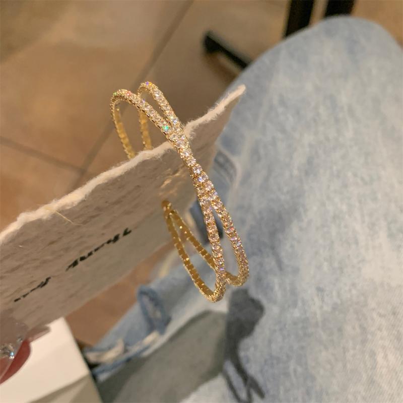 

Двухслойные открытые браслеты для женщин, девушек, роскошные металлические, блестящие, с цирконом, регулируемые браслеты, ювелирные изделия