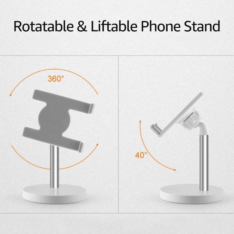 Handy-Ständer aus Aluminiumlegierung für Schreibtisch / Bett Kompatibel mit Mobiltelefon und Tablet kleiner als 10 Zoll