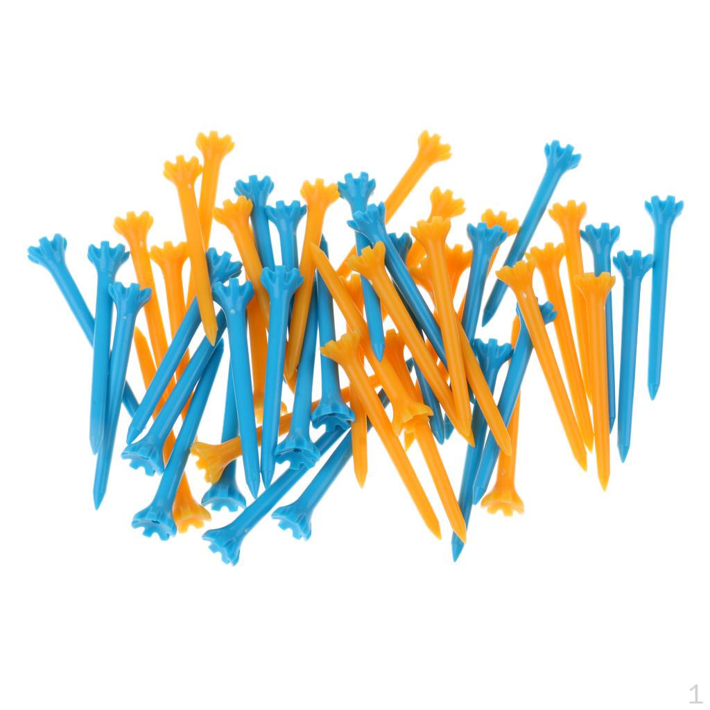 

50 Pcs Professional Plastic golf tees for indoor e outdoor - Blue, Yellow