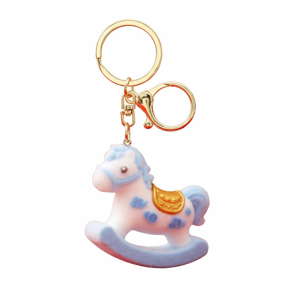 

Cartoon Rubber Pony Dolls Good Luck Bag Hanging Charm Ins Flocking Horse Keychain Bag Decor синий
