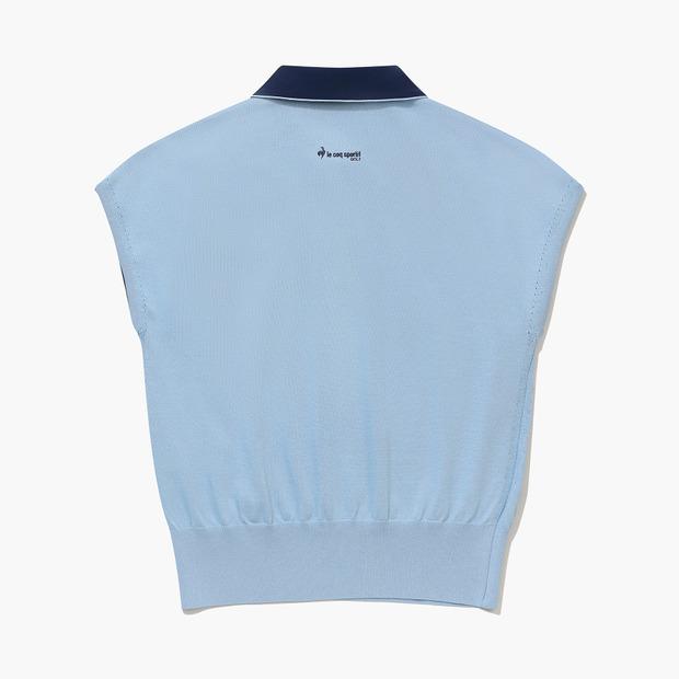 LECOQ GOLF Women'S Woven Collar Sleeveless Sweater (Gq122Lkp36)