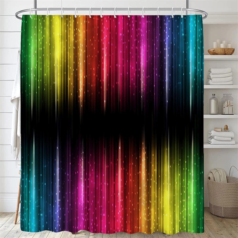 Pink and Gold Star Glitters Shower Curtain Abstract Art Modern Bathroom Curtains Geometric Pattern Bath Curtain Bathroom Decor