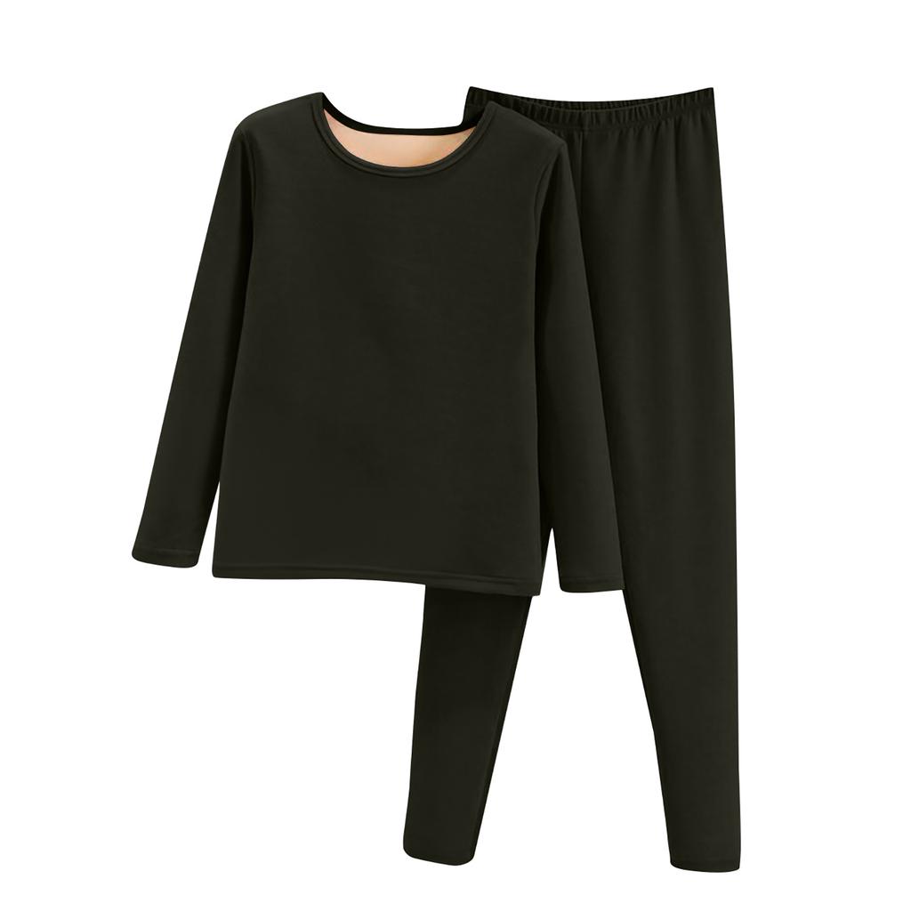 Ladies' Casual And Comfortable Round Neck Warm And Plush Sleepwear And Sleeping Pants Plus Plus Plus Size Inner Set