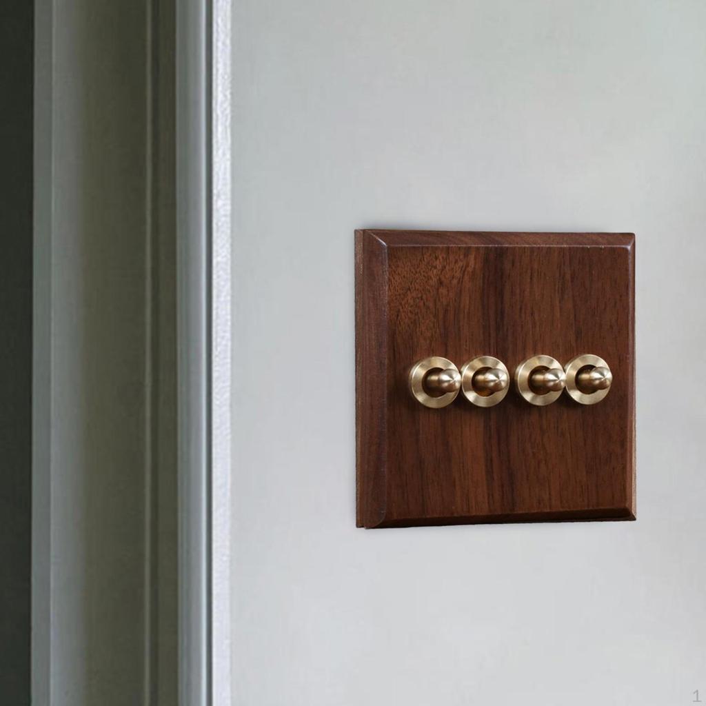 Brass Lever Switch Wooden Cover for Cafe And Living Room