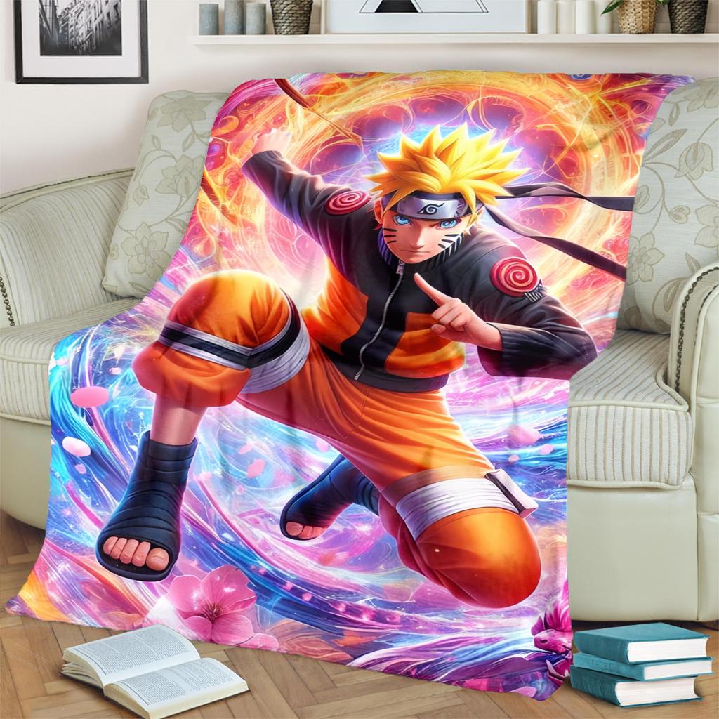 Anime-Print Blanket Warm Comfortable Flannel Blanket for Bedrooms, Sofas, Beds, Chairs, Picnics, Travel -LXR60