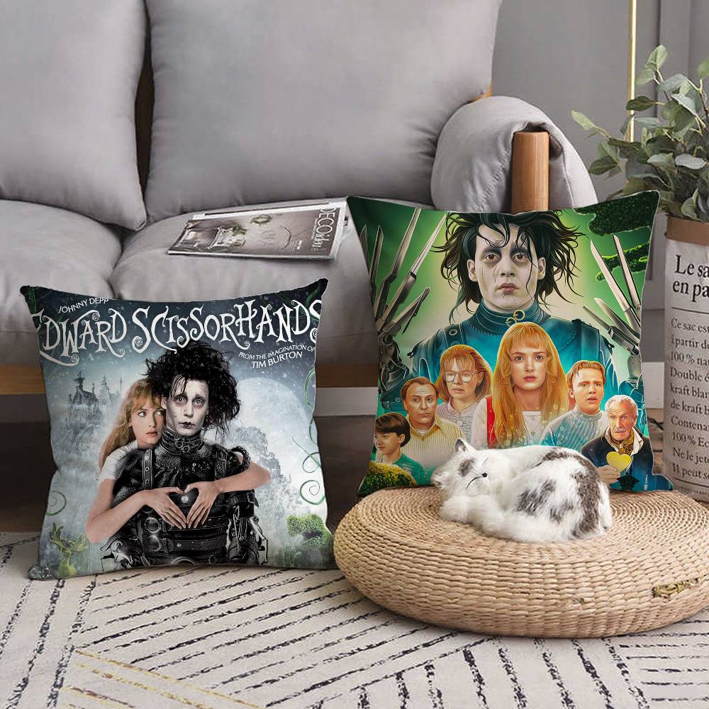 Edward Scissorhands Movie Pillow Case Square Pillow Bedroom Sofa Leisure Comfort Cushion Home Decoration