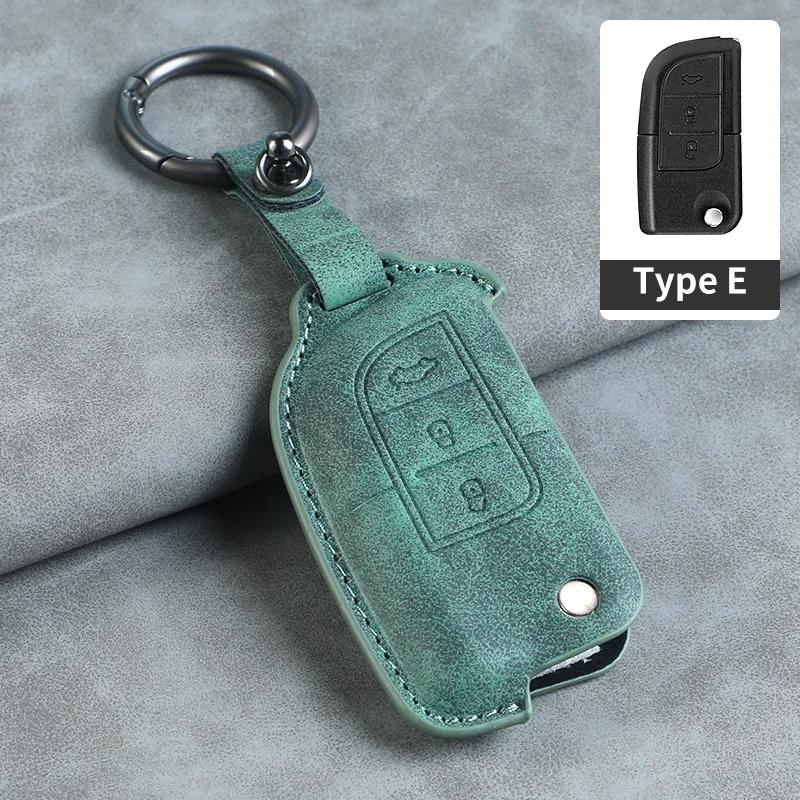 Leather Car Key Cover Car Key Case for Changan CS75 Eado CS35 Raeton CS15 V3 V5 V7 Car Key Case Protective Cover Shell Keychain